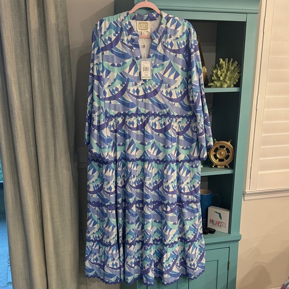 Sail to Sable Dresses & Skirts - Sail to Sable Blue and Purple Long Sleeve Dress XXL NWT